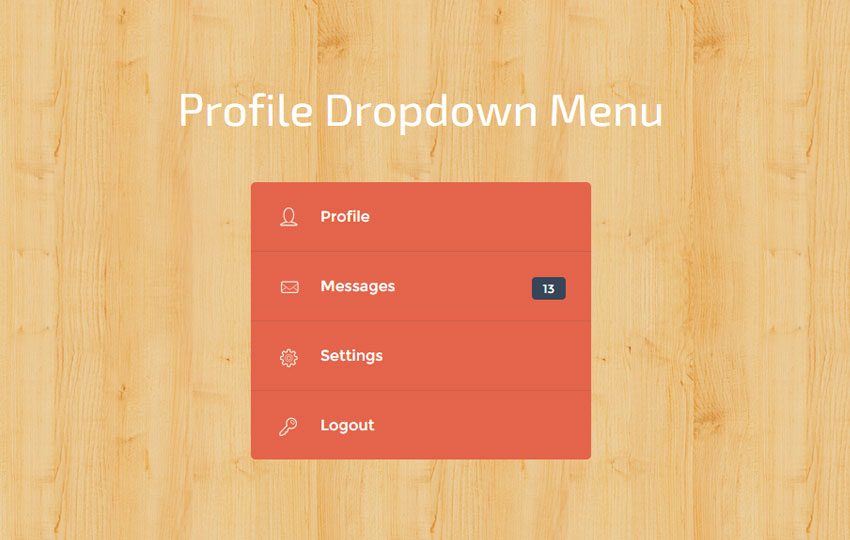 Profile Dropdown Menu Widget [ HTML ]