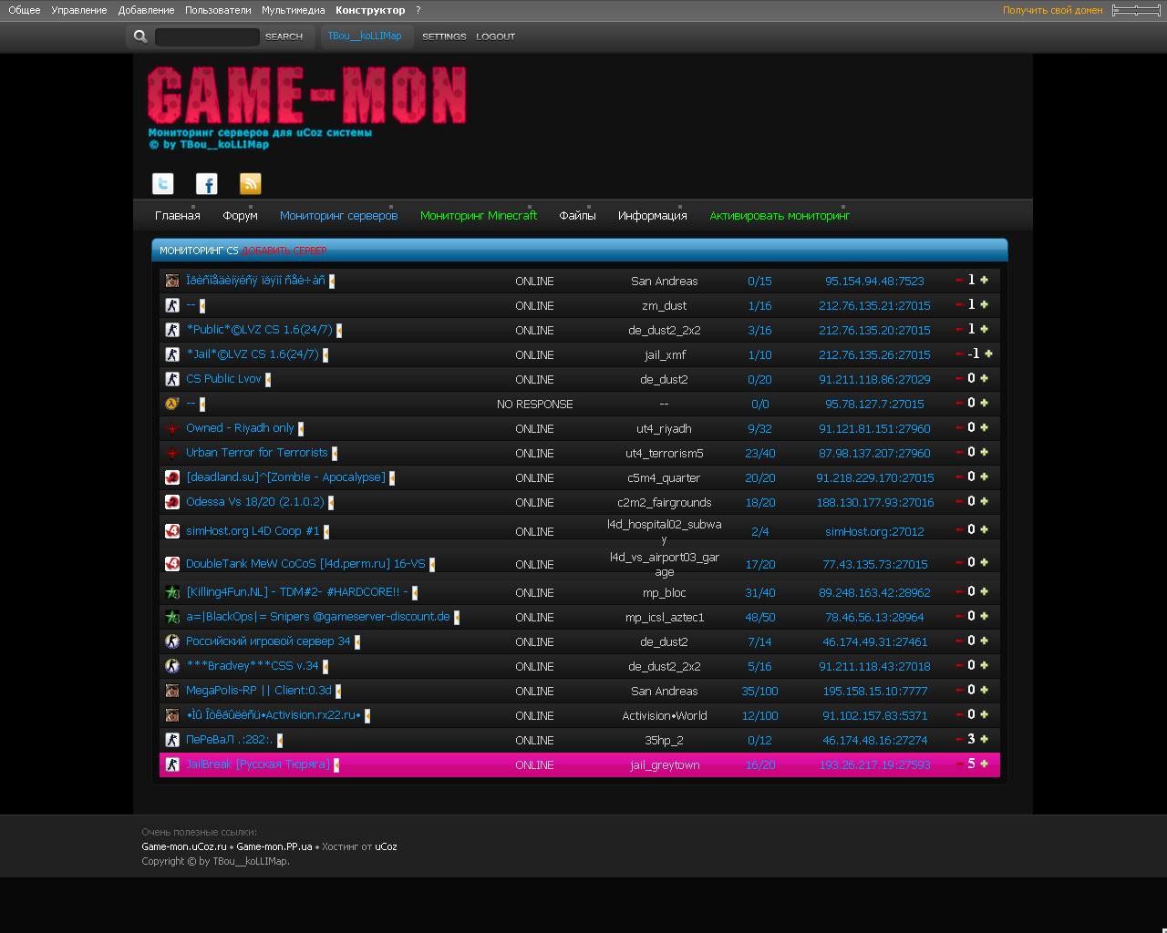 Мониторинг серверов v1.6