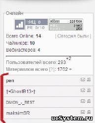 Новый вид кто онлайн для ucoz